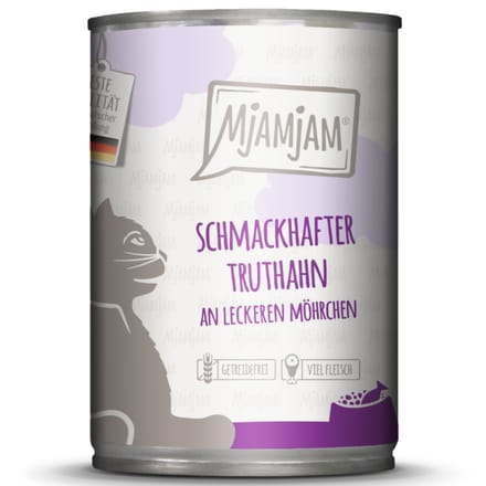 MjAMjAM Kat - Heerlijke maaltijden blik 6x400g - Kalkoen & wortelen