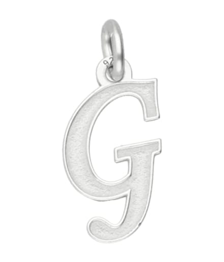 Zilveren letter G sierlijk mat-glans kettinghanger