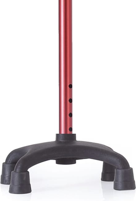 Moretti vierpoot wandelstok rood aluminium