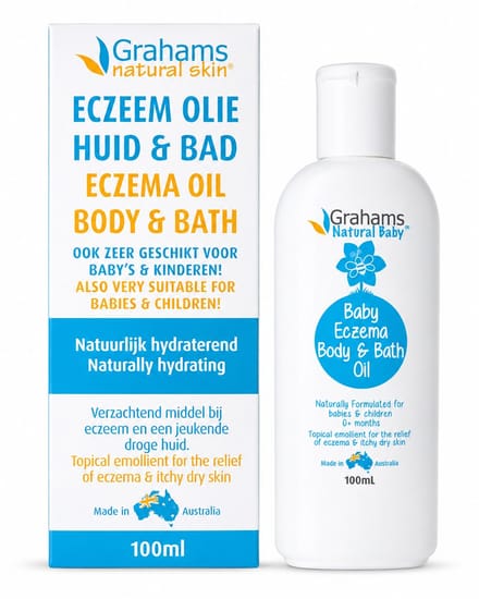 Grahams Eczeemolie voor Huid en Bad – Baby’s en Kinderen – 100 ml