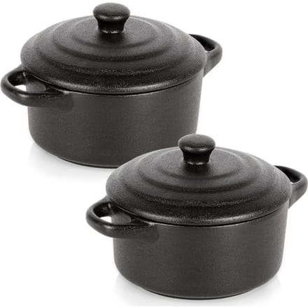 Vilde - Ovenschaaltjes Porselein - 450 ml - Set van 2 - Deksel