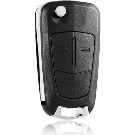Coque Clé Télécommande Opel Corsa Astra | 2 Boutons Pliable Sans Lame de Rechange Label black