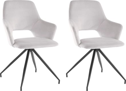 Tracy-Fauteuil - 2 Pack - Grijs Velours