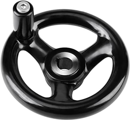 Allecto - Zwart Rond Handwiel - 3-spaaks Handwiel met Roterende