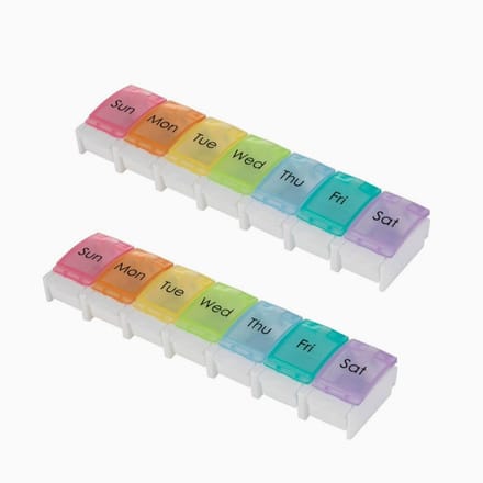 MOSAZIN Pillendoos 7 Dagen - Set van 2 - Engels - Wit