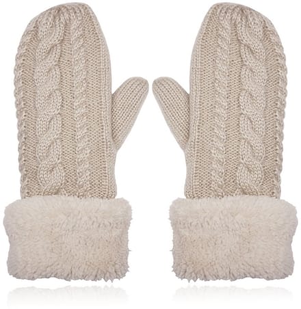 LGT JWLS Beige Gebreide Dameswanten - Warm en Comfortabel