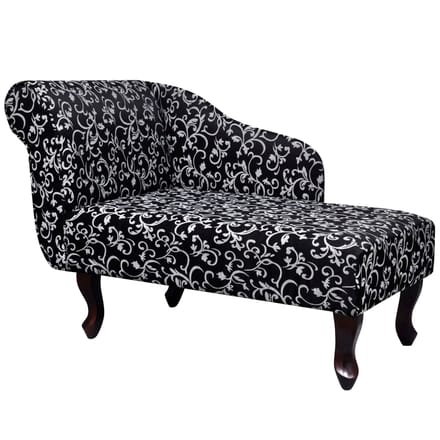 vidaXL - Chaise - longue - stof - zwart - en - wit