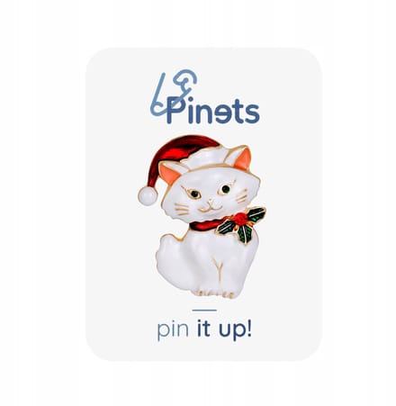 Pinets Christmas Collectie - Bros - Wit Katje - Met Cyrkonen