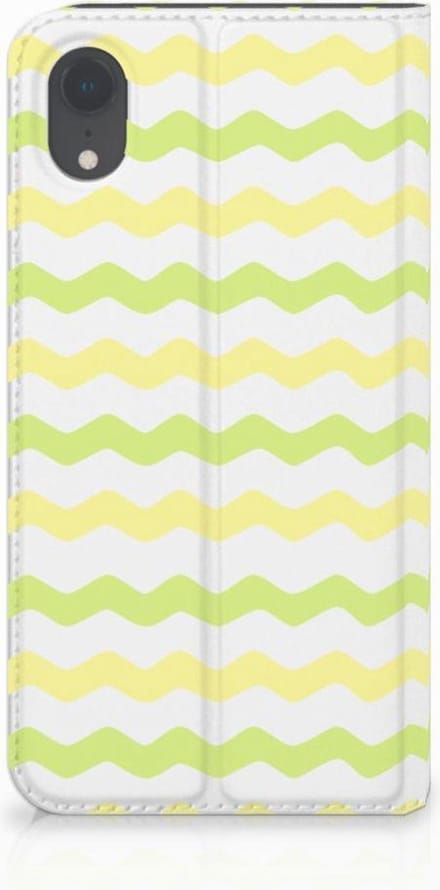 Apple iPhone Xr Hoesje met Magneet Waves Yellow