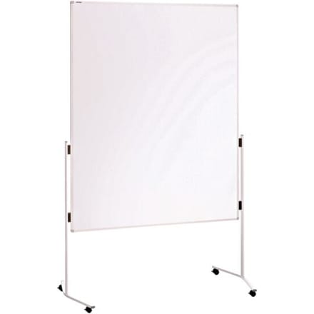 Franken presentatiebord, 1200 x 1500 mm, dubbelzijdig, met wieltjes, wit/karton, UMTKR