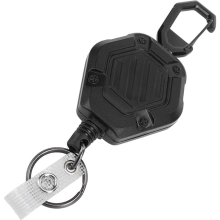 Heavy Duty Intrekbare Sleutelhanger 1mm Verdikte Stalen Draad Zeshoekige Riemclip Karabijnhaak Sleutelhanger black