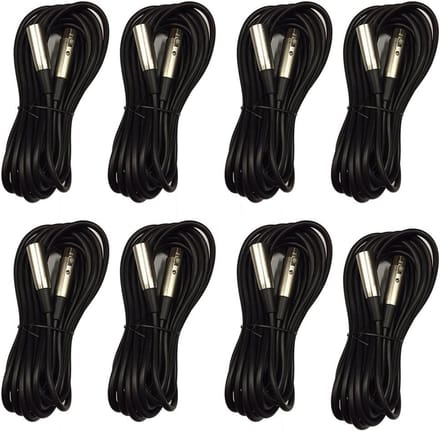 6 Meter XLR Microfoonkabel - Set van 8 - Professionele Kwaliteit