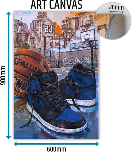 Sneaker canvas basketball royal blue 60x90 cm