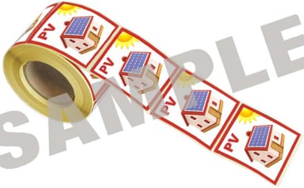 180 stuks PV stickers NEN1010 met logo 6x5cm