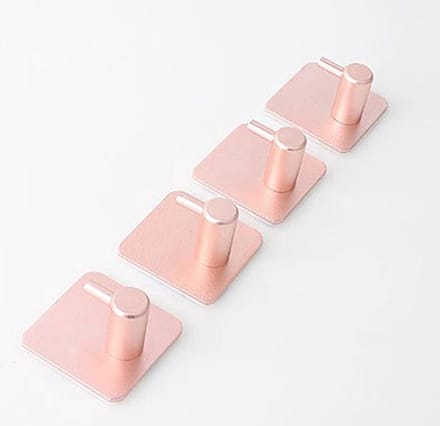 Go Go Gadget - Zelfklevende Handdoekhaakjes - Set van 5 stuks - Rose goud