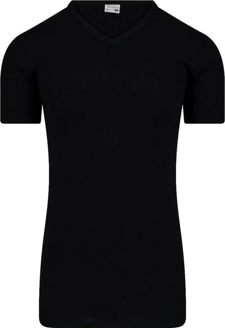 Heren T-shirt V-hals M3000, Extra Lang - Zwart / L