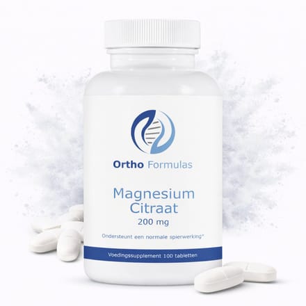 Magnesium Citraat Tabletten – Spieren & Energie – 200 mg – 100 Vegan Tabletten