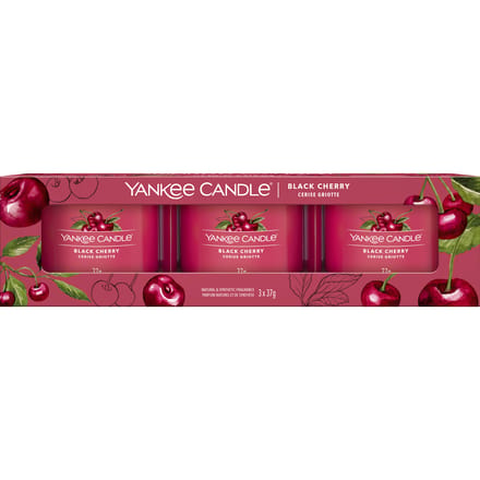 Yankee Candle Filled Votive 3 pack - Black Cherry - 30 branduren - 3 stuks