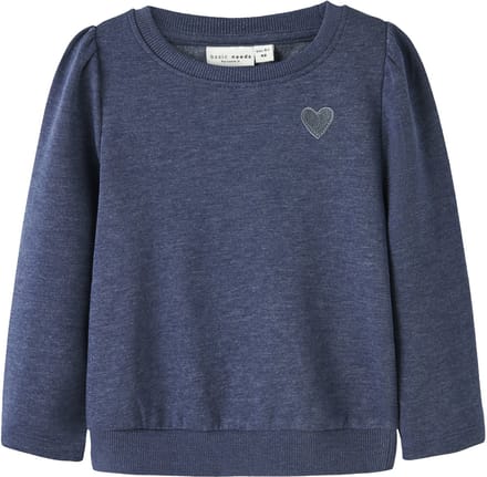 Name It mini meisjes trui VIMA Blueprint Heart Embroidery Regular Fit
