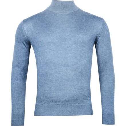 Baileys Trui Merino High Turtleneck Single Knit Midden Blauw / male
