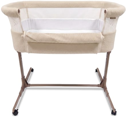 LUVION® Co Sleeper Teddy Ivory – Aanschuifbedje – Baby Wieg – Co-Sleeper – Teddy Stof – Inclusief Matras – Wit