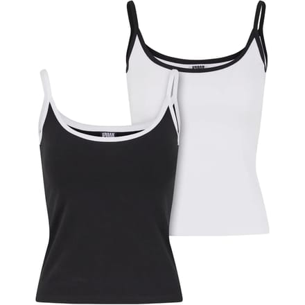 Urban Classics Contrast Basic (Set van 2) Dames Top - zwart/wit - S