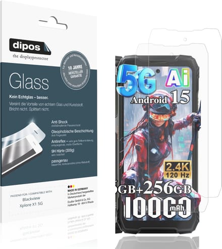 dipos – 2x Matte Pantserfolie geschikt voor Blackview Xplore X1 5G | 9H Screenprotector
