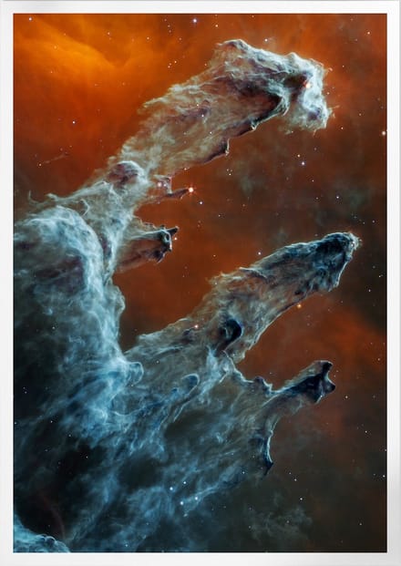 Webb's Pillars Of Creation MIRI | Space, Astronomie & Ruimtevaart Poster | B2: 50x70 cm