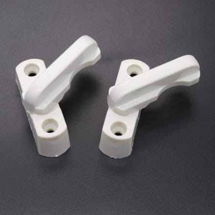 Raam Stopper - Deur Grendel - Extra Beveiliging - Sterke Zinklegering - 2 Stuks - Wit