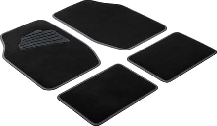 Tapijtmatrix, universele vloermatten, automatten set zwart/grijs