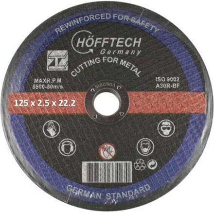 Hofftech Doorslijpschijf metaal - 125 mm - 2.5 mm dik - Efficiënt en nauwkeurig snijden