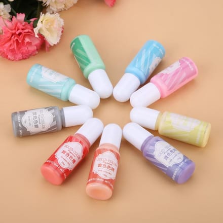 9 Couleurs 10g Résine Époxy UV Colorant Colorant Pigment DIY Arts Créatifs (#UNE) white