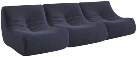 sweeek - Set van 3 alpaca-effect stof fauteuils 1 zitplaats l 91 x b 105 x h 72cm - sokol