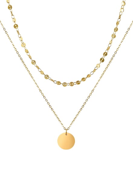 good.designs Meerrijige ketting met muntbedeltje