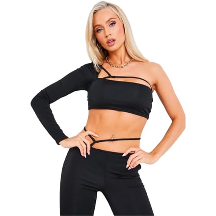 Missy Empire Dames/Dames Strappy Gewaad Top (Zwart)