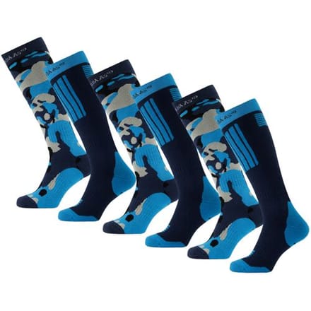 Poederbaas Skisokken - Camo Navy - 6 paar skikousen - Maat 43/46