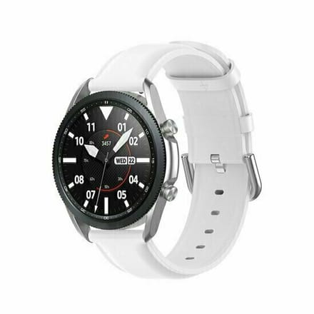 By Qubix - Classic leren bandje - Wit - geschikt voor Huawei Watch 5 - 46mm