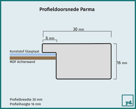 Your Decoration - Posterlijst 30x40 cm - MDF - Zwart Mat - Parma