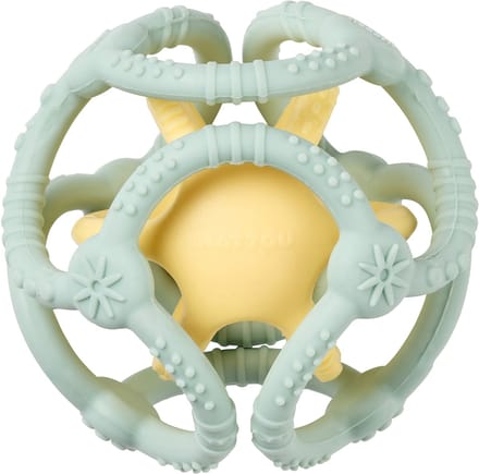 Nattou SILICONE Set Ballen - 9 cm - Pastelgroen/Geel