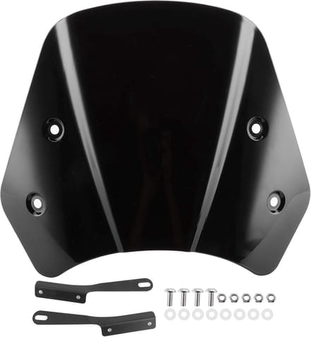 Motorfiets Windscherm - Universeel Vizier - Bescherming Tegen Wind - Aluminium Legering & PC - 5-7 Inch - Zwart
