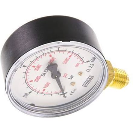 0..400 Bar Manometer Onderaansluiting Kunststof/Messing 63 mm Klasse 2.5