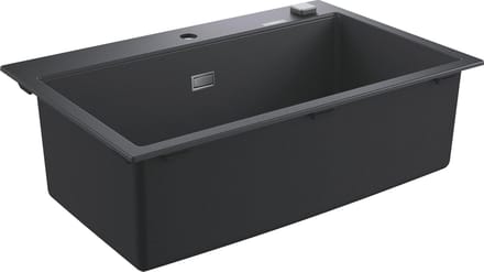 GROHE K700 composiet spoelbak - 78cm - Inbouw - Met overloop en automatische afvoer - Granite Black