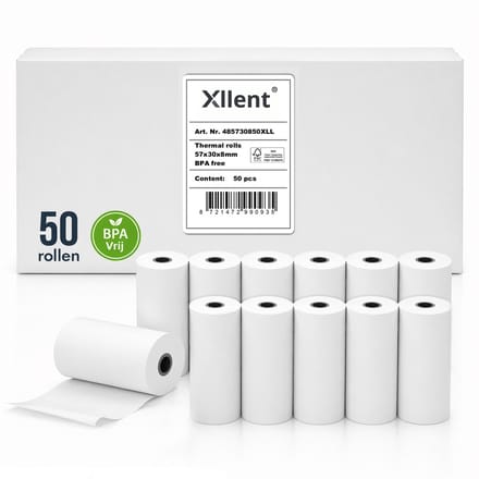 Xllent Thermische pinrollen 57x30x8 (9meter) - 50 rollen per doos