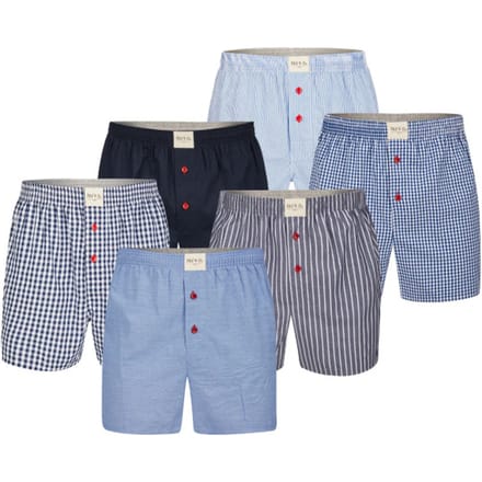 Phil & Co 6-Pack Geweven Wijde Boxershorts Heren Multipack 6-Pack - Maat M - Losse boxershort heren
