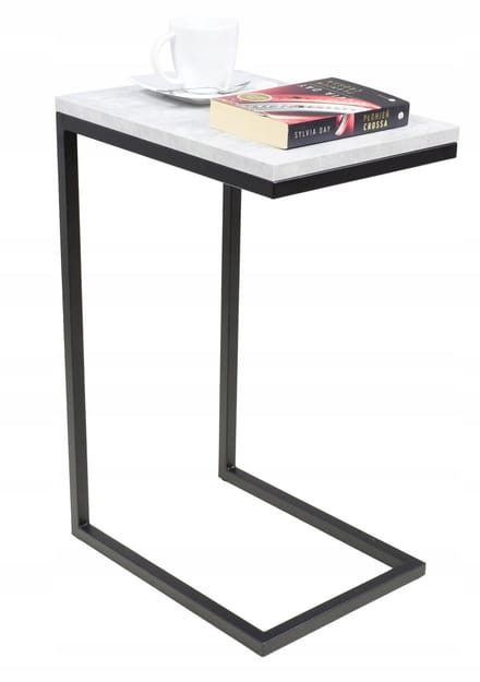 FutuStal Standaardserie - Bijzettafel - Licht Beton - Zwart