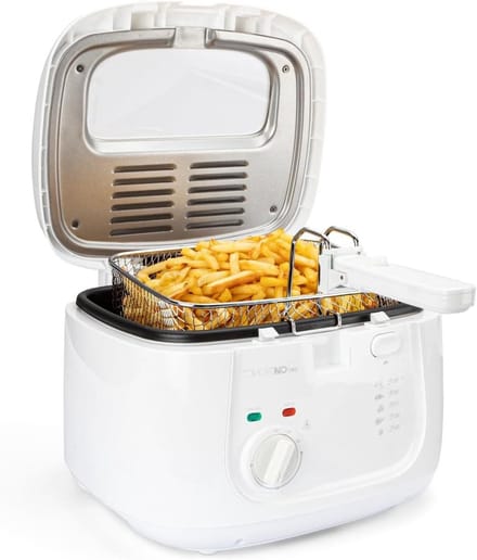 Friteuse - Frituurpan - Lekkere Snacks Maken - Geur- en Vetfilter - 2.5 Liter - Wit