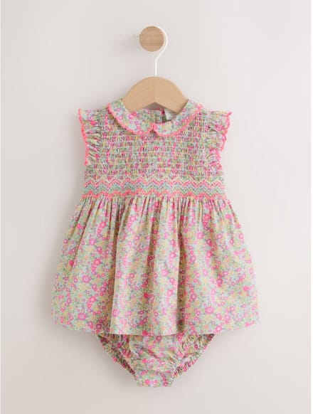 Next - Meisjes - Geweven baby Jurk en Slip Set 2 Pieces - Roze