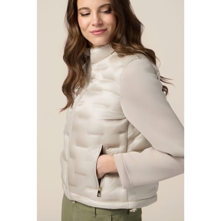 Oltre Lightweight Combined Boxy Down Jacket Beige Taglia: 48 | Gilet Outlet | Donna | Marrone