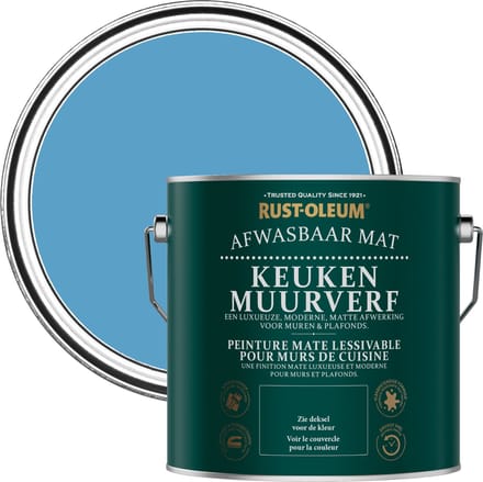 Rust-Oleum Blauw Keuken muurverf - Ceruleumblauw 2,5L