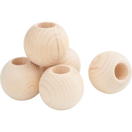 VBS Houten ballen met groot gat "Ø 50 mm" - 5 stuks